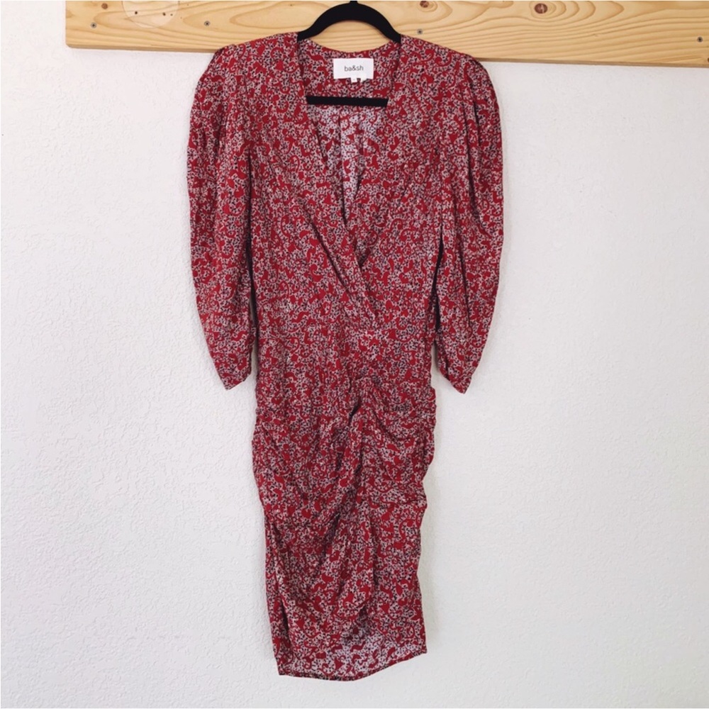 ba&sh Crystal Mini Dress in Cranberry Floral - Picture 14 of 16